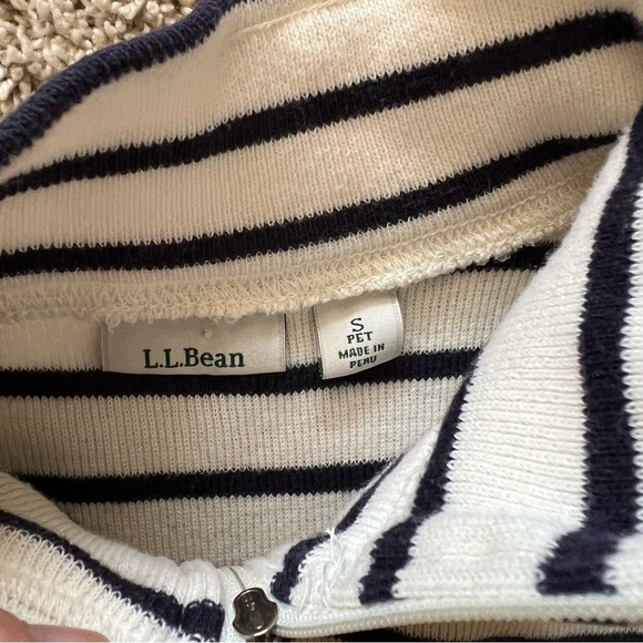 L.L. Bean quarter zip stripe classic top petite small - Picture 4 of 8